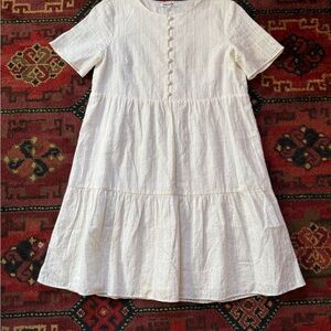 Madewell White Textured Mini Dress